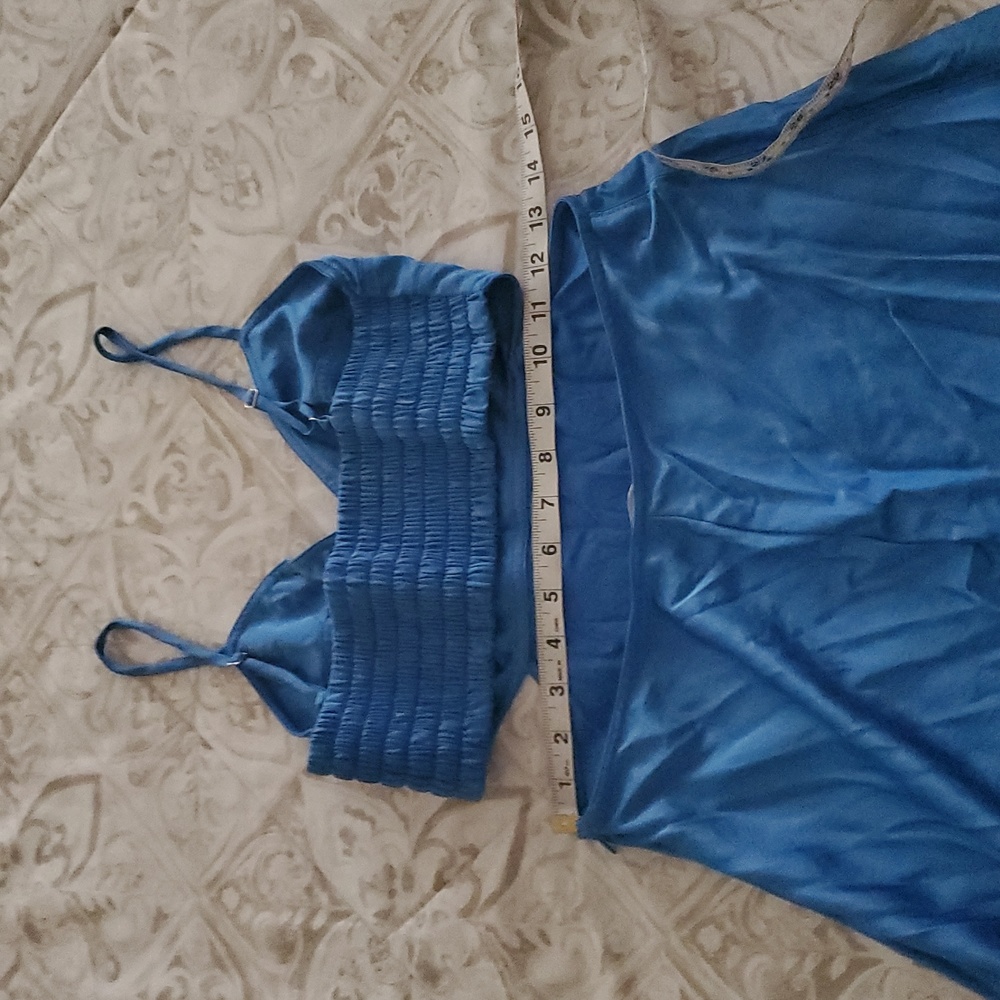 ALC RTR Blue Spaghetti Strap Midi Cutout Satin Dress Size 4 - Picture 15 of 16